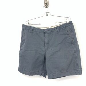 LL Bean Signature Men Size 38 Shorts Blue Cotton Canvas Chinos Slim Straight